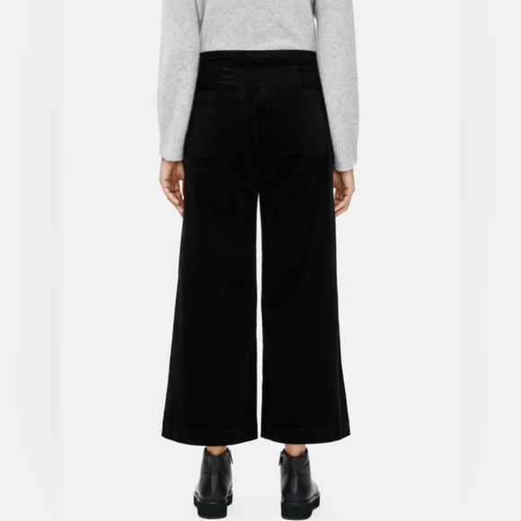 Eileen Fisher Black Wide Leg Corduroy Pants - Picture 2 of 15